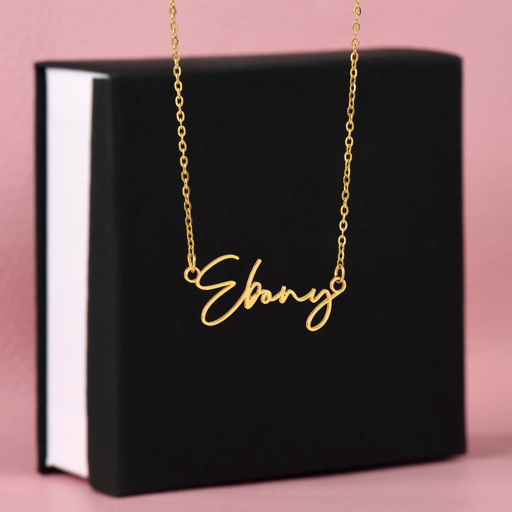 Christian cursive name necklace, personalized with 10 letters or less.