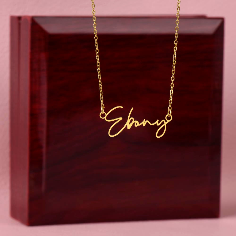 Christian cursive name necklace, personalized with 10 letters or less.