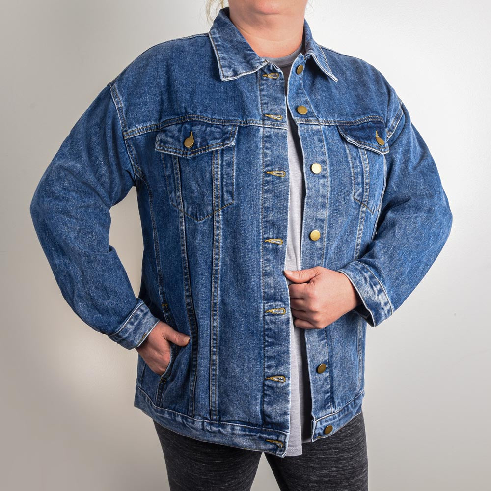 Grunge Faith With Black Letters - Denim Jacket - Elevated Spirit
