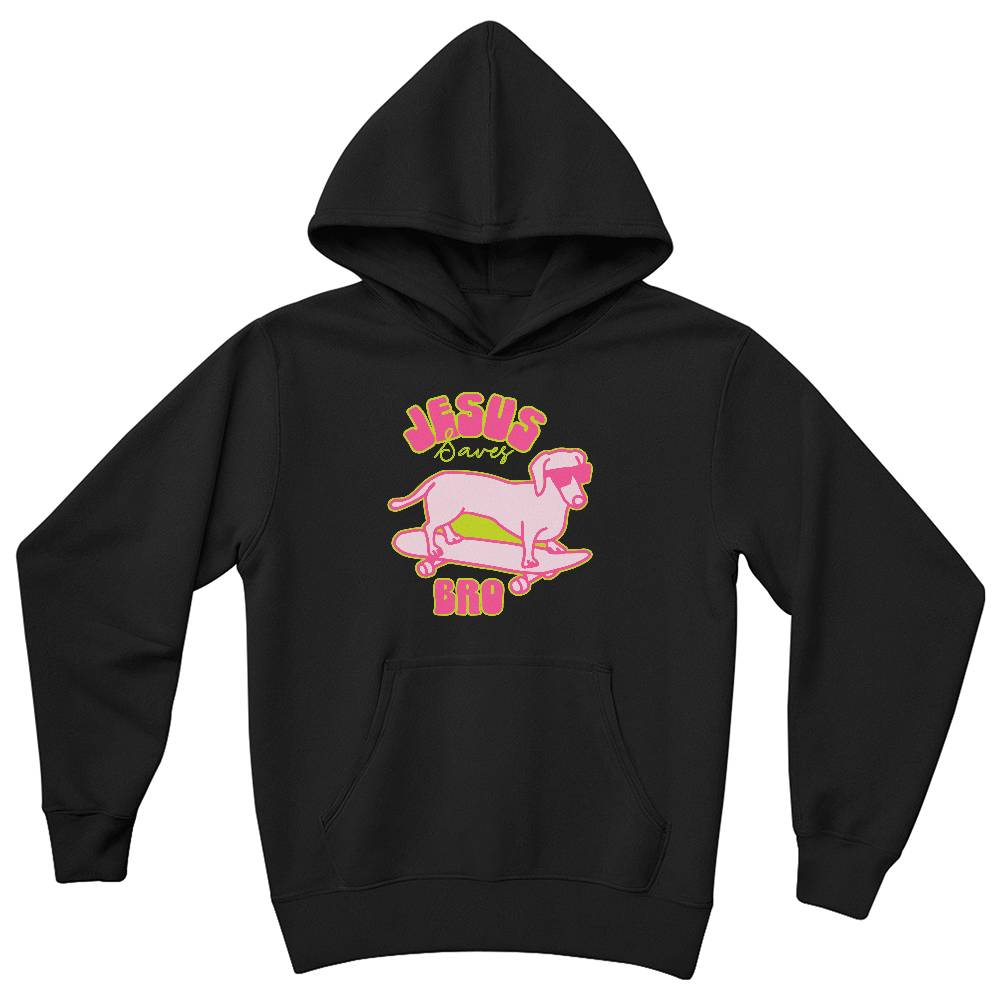 Jesus Saves Bro black Christian Youth Hoodie -