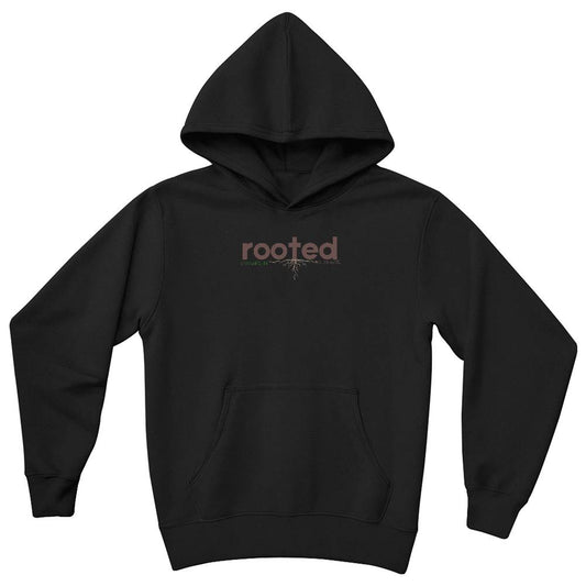 Rooted in His Love youth black Christian hoodie  | Trendy Faith-Based Apparel
