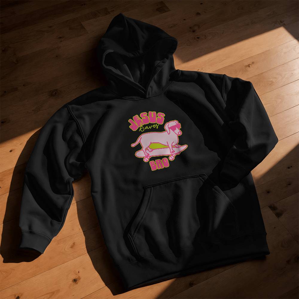 Jesus Saves Bro black Christian Youth Hoodie -