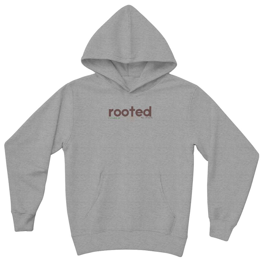 Rooted in His Love gray youth Christian hoodie  | Trendy Faith-Based Apparel