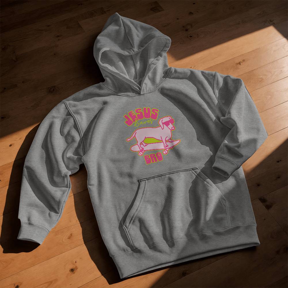 Jesus Saves Bro gray Christian Youth Hoodie -