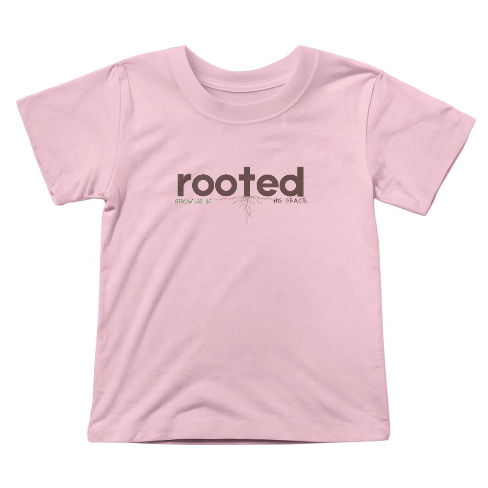 ROOTED GROWING IN HIS GRACE TODDLER PINK CHRISTIAN TEE