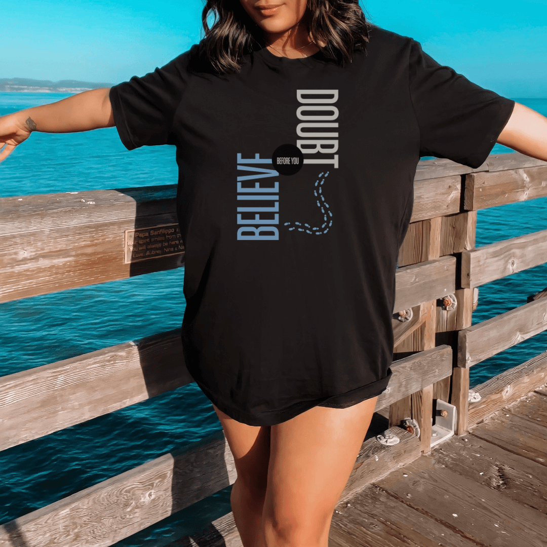 BLACK CHRISTIAN TEE FROM DOUBT TO BELIEVE