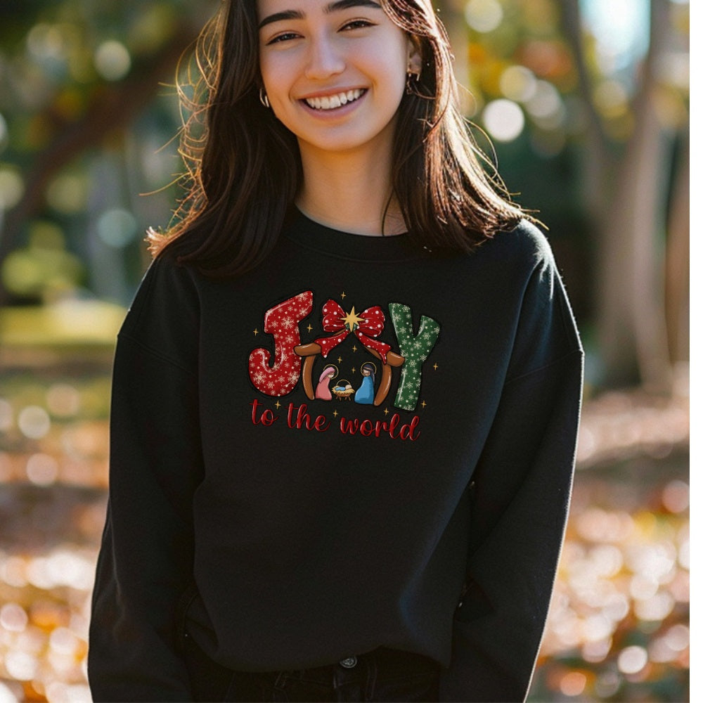 JOY TO THE WORLD NATIVITY CREWNECK SWEATSHIRT