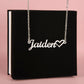 Christian name necklace with heart, customizable with 10 characters or less
