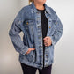 Grunge Faith With Black Letters - Denim Jacket - Elevated Spirit 