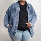 Grunge Faith With Black Letters - Denim Jacket - Elevated Spirit 