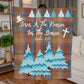 Plaid fleece blanket with winter trees, cross, and 'Jesus Is The Reason For The Season' message with Luke 2:11 Bible verse.
