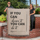 Beige 100% cotton yarn woven blanket with 'If you can dream it, you can do it' message and Philippians 4:13 verse. Inspiring and modern Christian decor.
