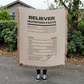BELIEVER NUTRITIONAL FACTS - COZY FAITH FILLED WOVEN BLANKET
